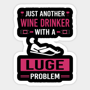 Wine Drinker Luge Luger Sticker